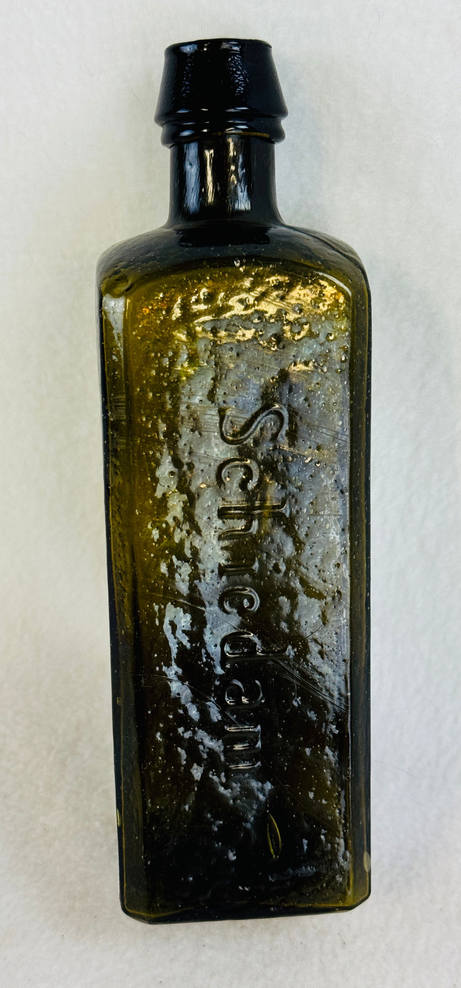 Scarce Variant Udolpho Wolfes Schnapps Bottle (1 of 9)