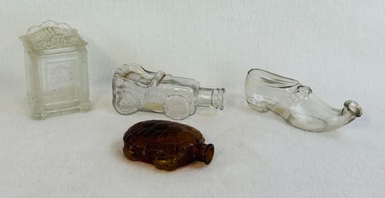 Lot 4 Figural Bottles & Bank