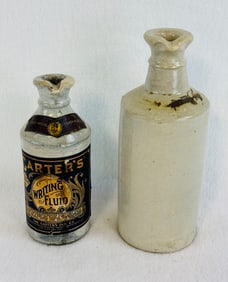 Lot 2 Stoneware Master Ink Bottles