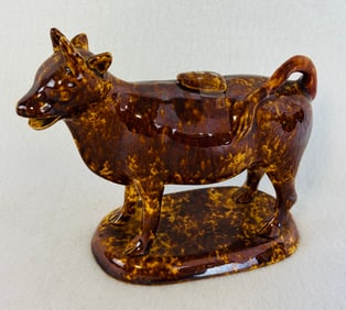 Rockingham Figural Cow Creamer