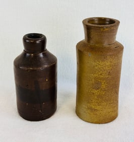 Lot 2 Stoneware Blacking Bottles