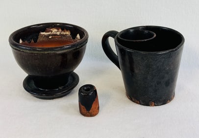 Lot 3 Early Redware Items