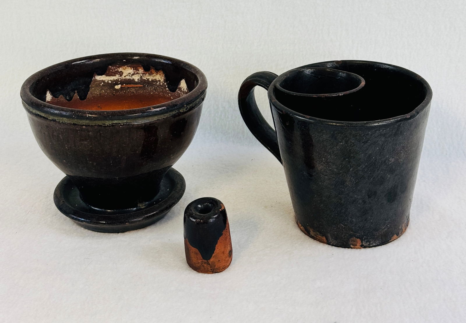 Lot 3 Early Redware Items (1 of 7)