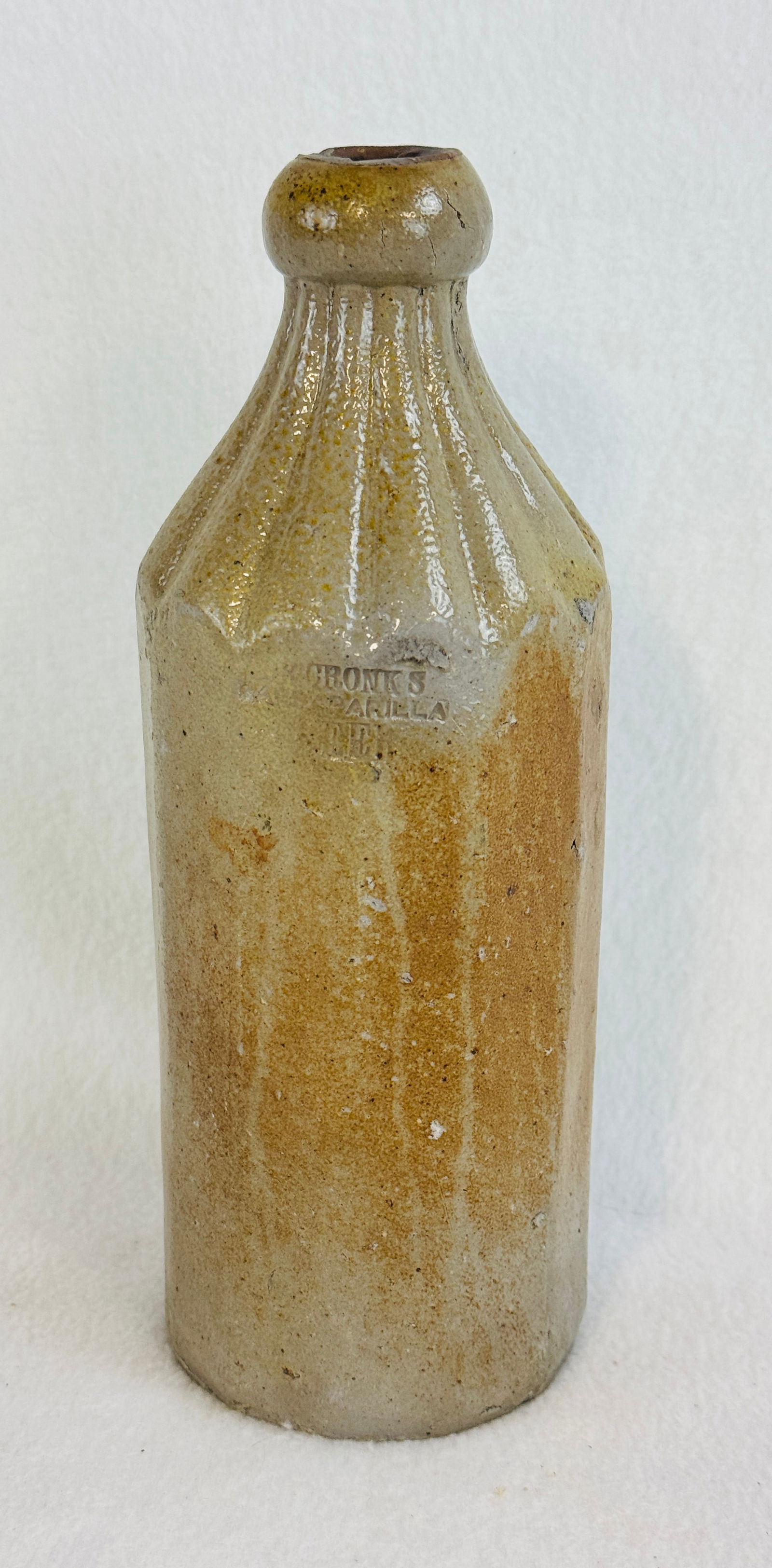 Stoneware Bottle DR CRONKS SARSAPARILLA BEER" (1 of 8)
