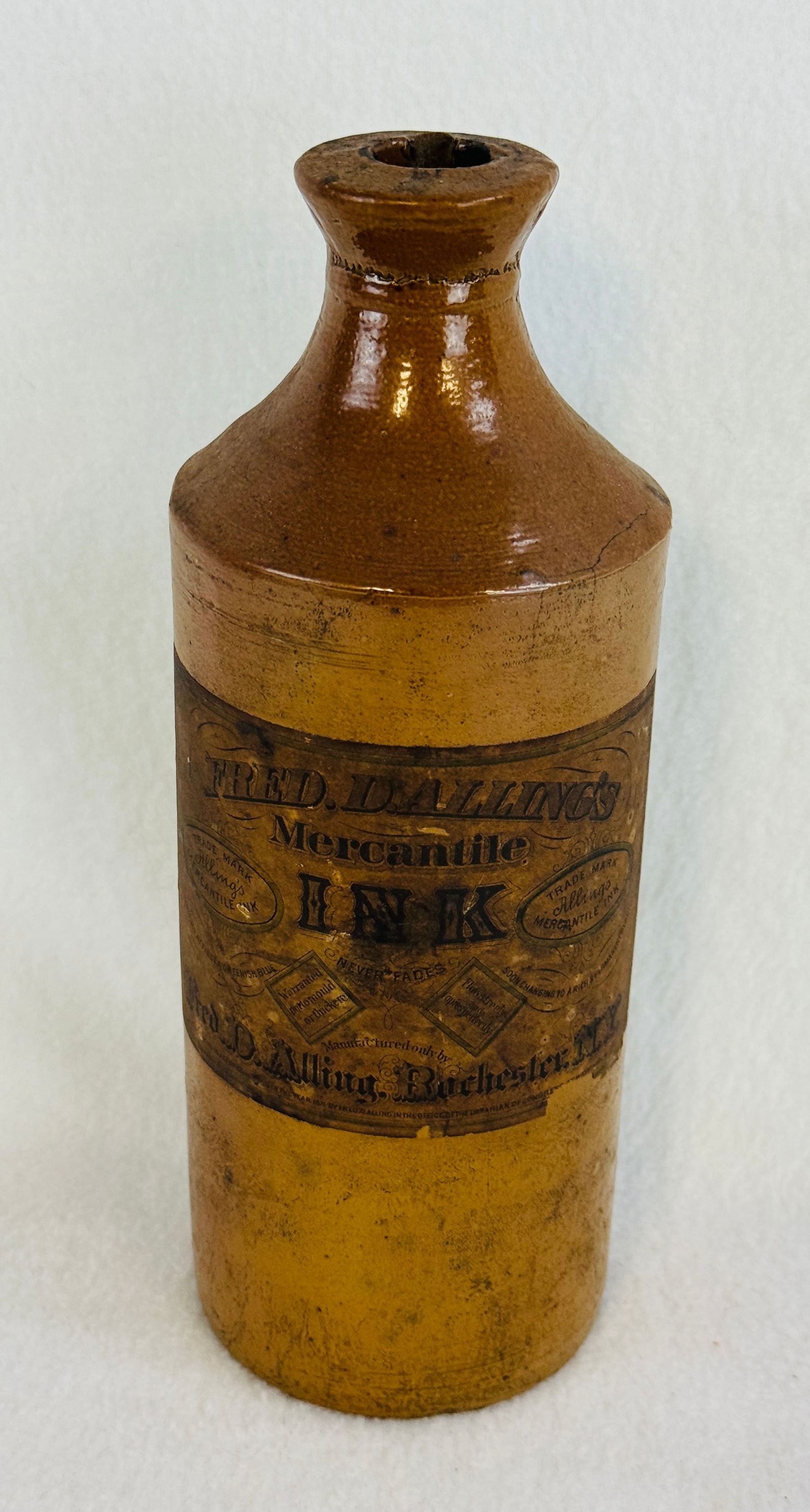 Stoneware Master Ink Bottle Fred D Alling's Ink (1 of 8)