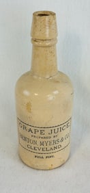 Benton Myers & Co Cleveland Grape Juice Stoneware Bottle