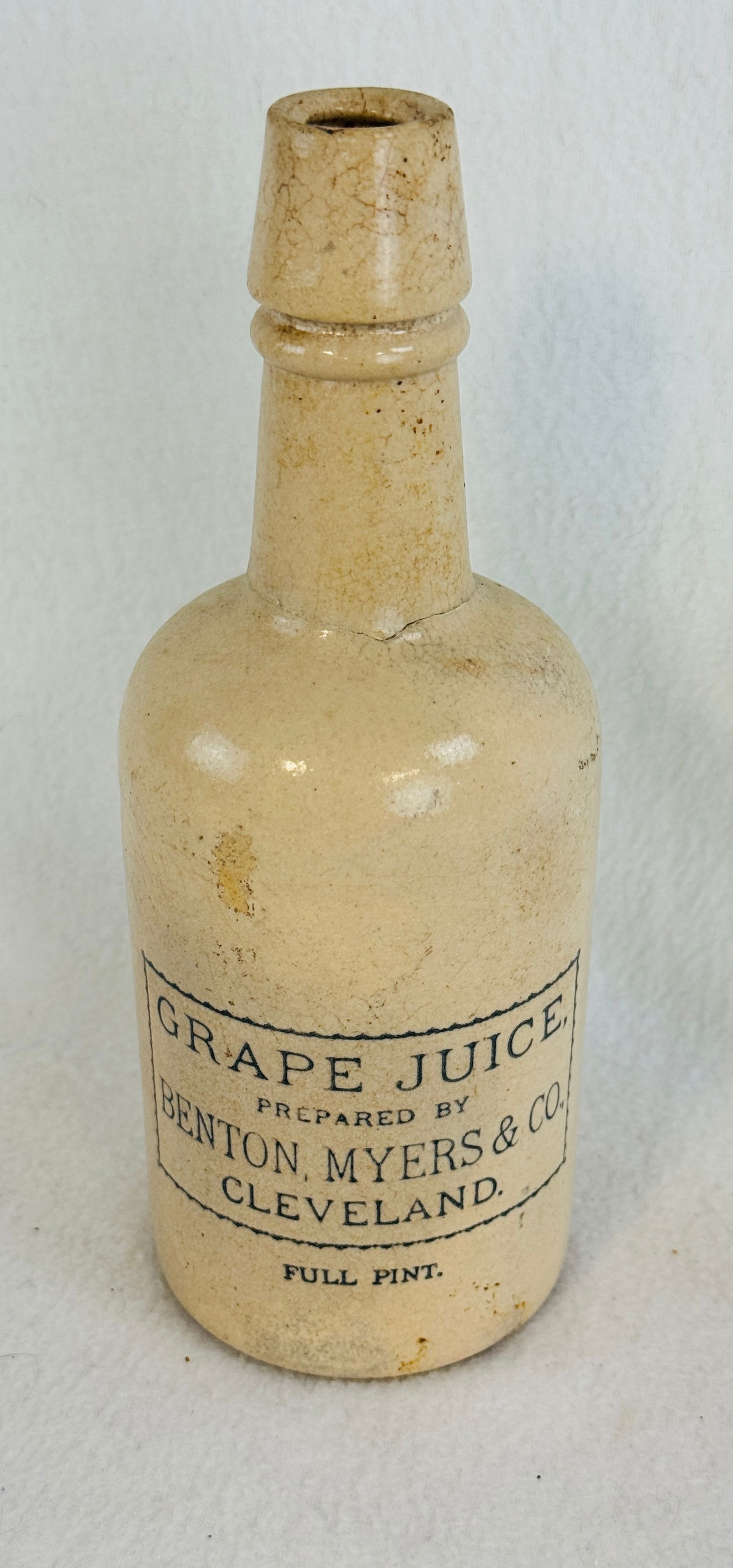 Benton Myers & Co Cleveland Grape Juice Stoneware Bottle (1 of 8)