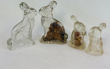 Lot 4 Rabbit Form Candy Containers
