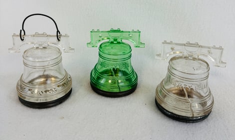 Lot 3 Liberty Bell Form Candy Containers