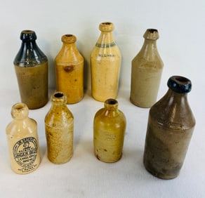 Lot 8 Stoneware Bottles (as is)