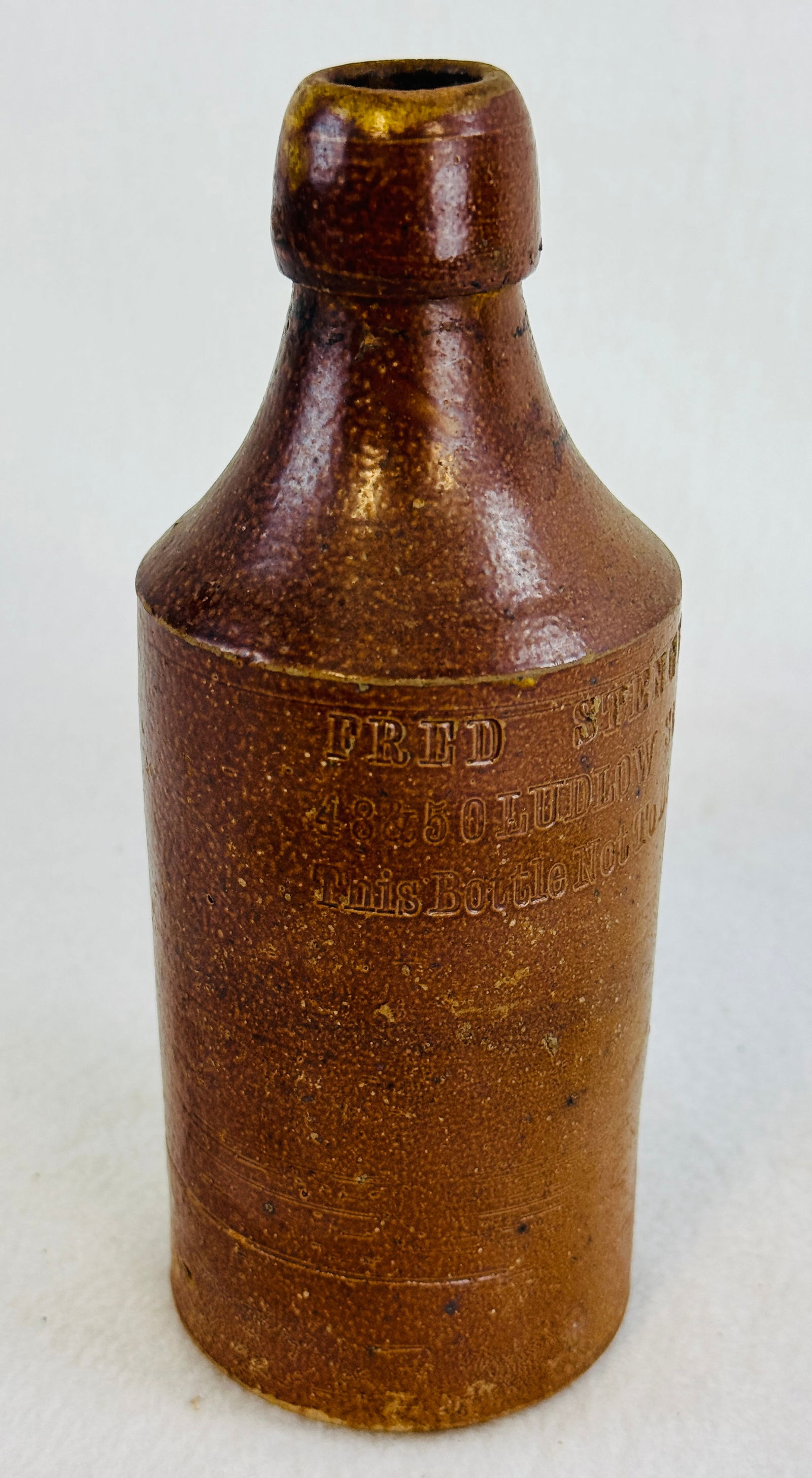 Stoneware Bottle FRED STENGEL NY (1 of 9)