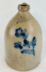 Stoneware Jug F DEGROOT ALBANY w Blue Floral