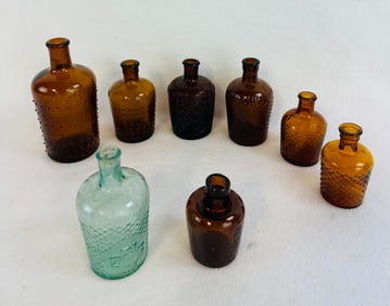 Lot 8 Round Poison Bottles