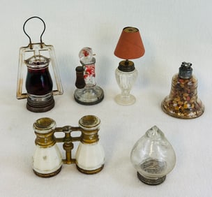Lot 6 Candy Containers - Opera Glasses, Top, Telephone Etc