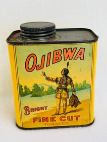 Ojibwa Fine Cut Tobacco Tin Paper Label