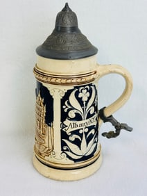 Capital At Albany NY Souvenir Pottery Stein
