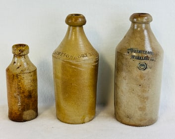 Lot 3 Stoneware Bottles (as is)