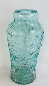 12 1/2" Aquamarine Goofus Glass Pickle Jar