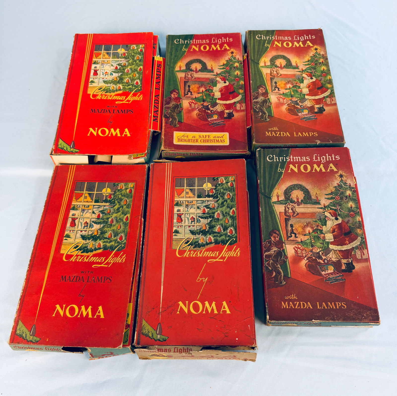 Lot 6 Boxed Noma Christmas Lights With Mazda Lamps (1 of 6)