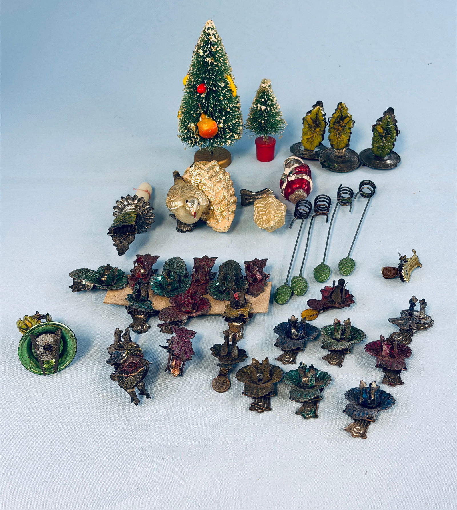 Lot Early Christmas Tree Ornaments & Candle Clips Etc (1 of 6)