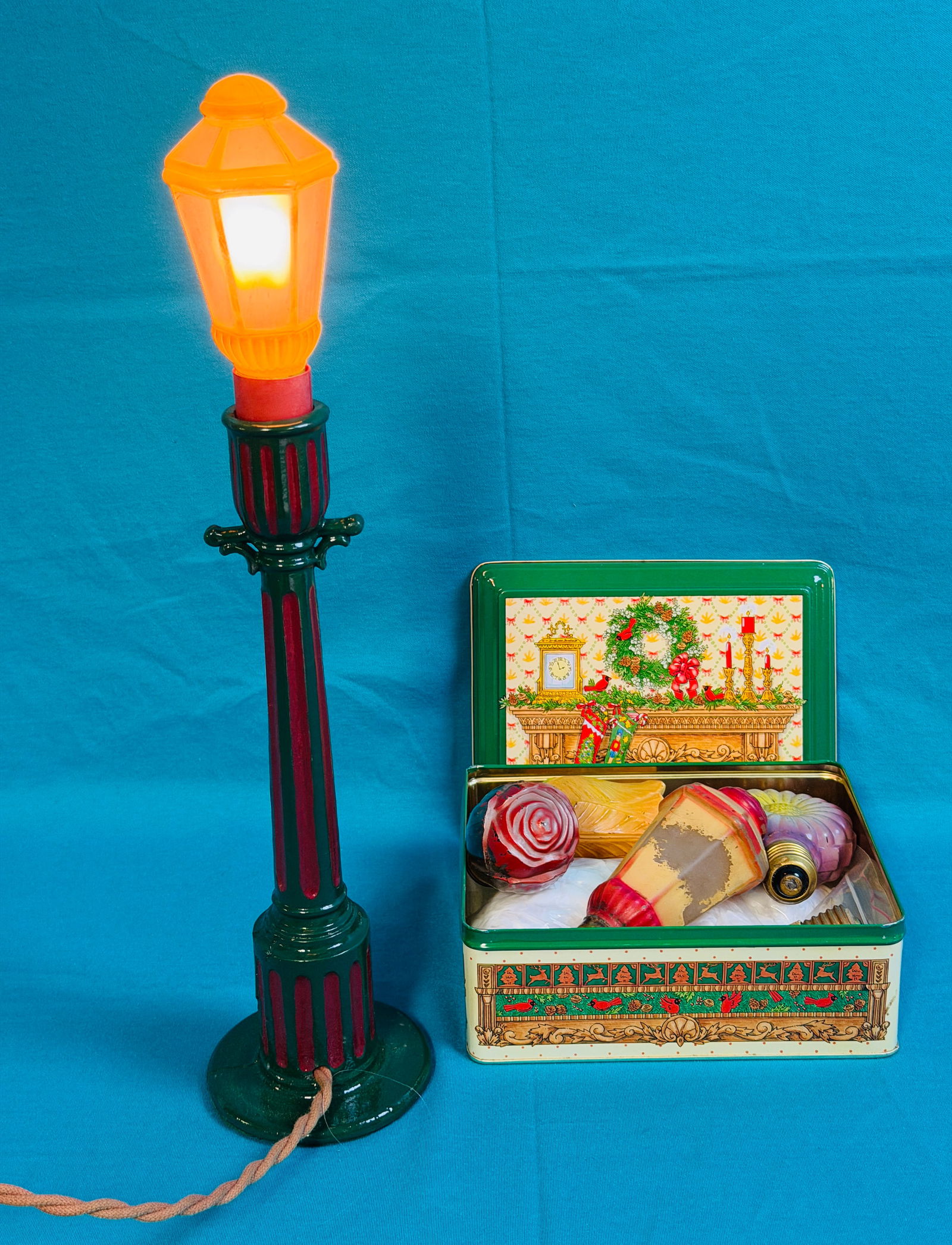 Early Heavy Cast Iron Christmas Lamp Post Decoration (1 of 7)