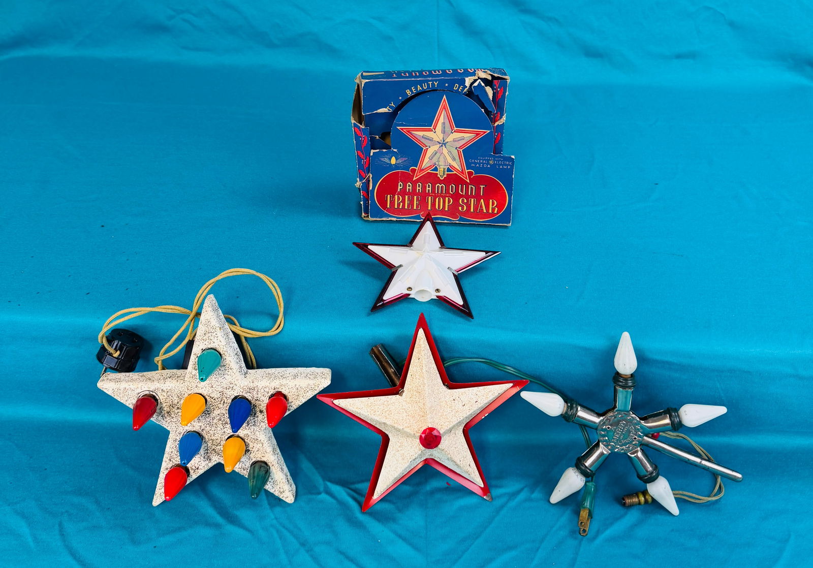 Lot 4 Vintage Christmas Tree Top Stars (1 of 2)
