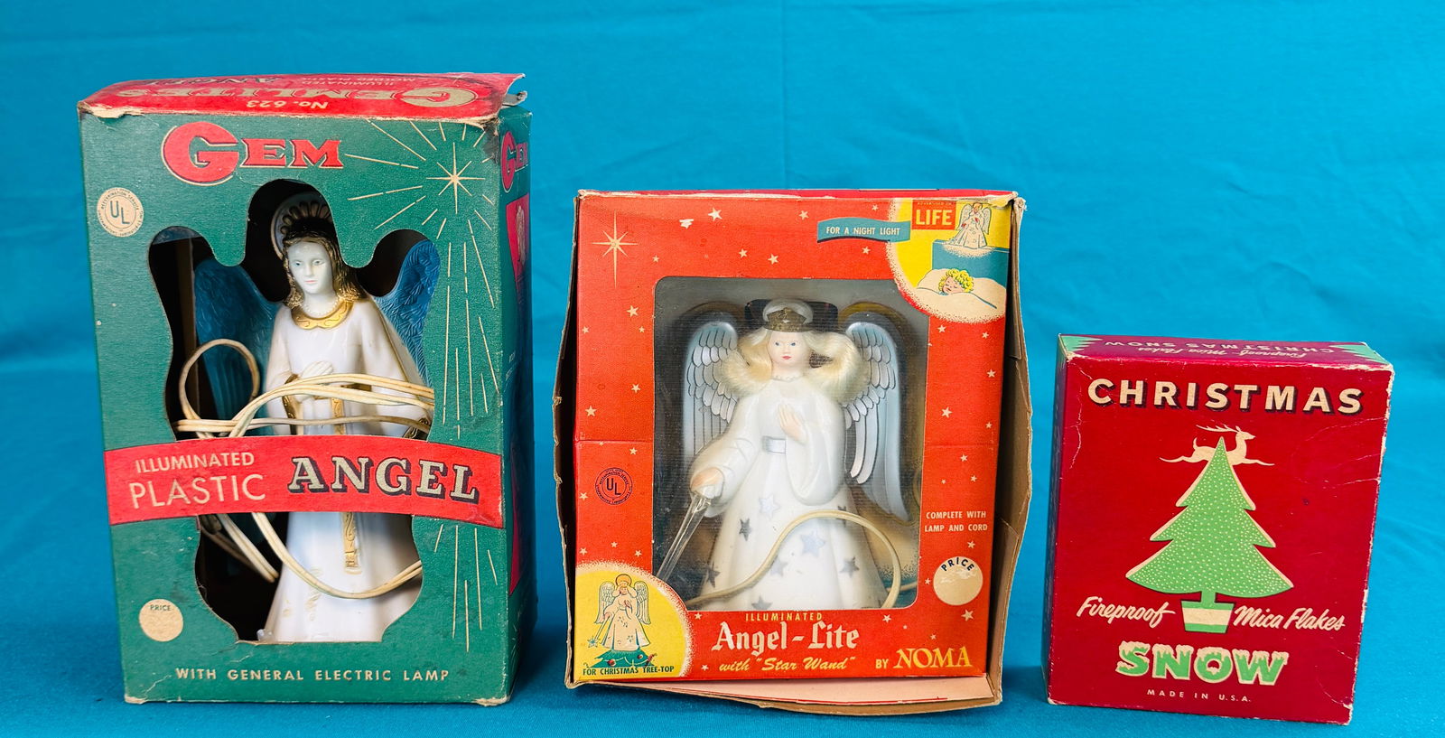 Lot Vintage Hard Plastic Angels With Boxes (1 of 5)