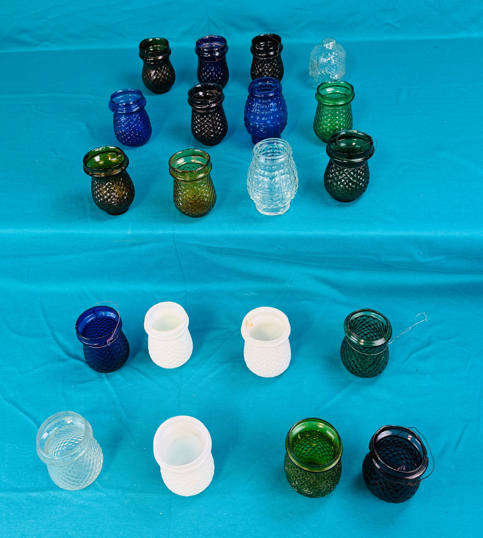 Lot 20 Antique Blown Molded Glass Christmas Candle Lights (1 of 5)