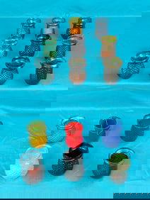 Lot 15 Antique Blown Molded Glass Christmas Candle Lights