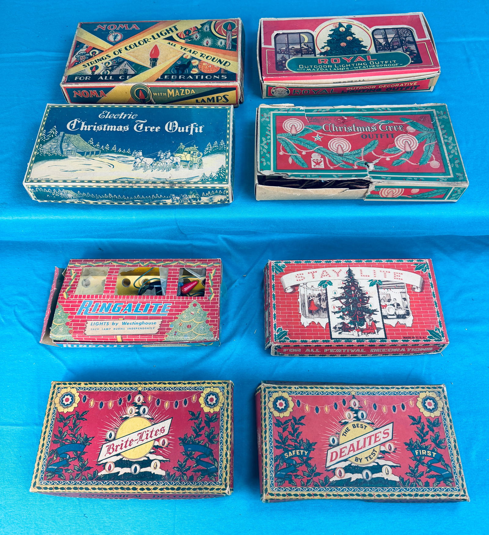 Lot 8 Vintage Boxed Christmas Electric Light Sets (1 of 4)