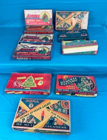 Lot 10 Vintage Boxed Christmas Electric Light Sets