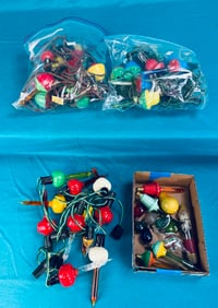 Lot 3 Strings Christmas Bubbe Lights & Misc Bulbs