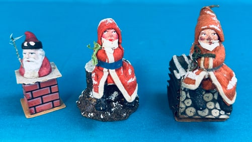 Lot 3 Early German Santa Candy Container
