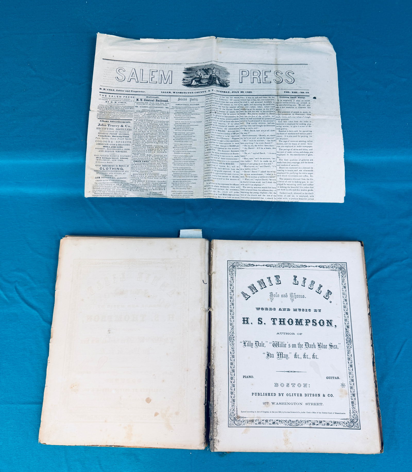 Bound Volume Civil War Era Sheet Music & Newspaper (1 of 4)