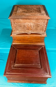 Lot 3 Antique Disc Music Box Wooden Cases