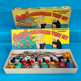 Vintage Popeye Christmas Tree Set w Mazda Lamps