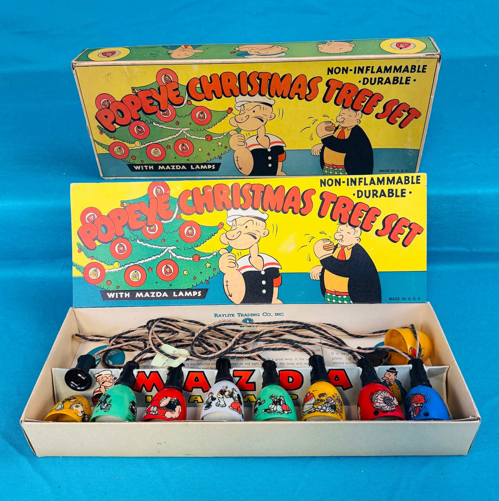 Vintage Popeye Christmas Tree Set w Mazda Lamps (1 of 6)