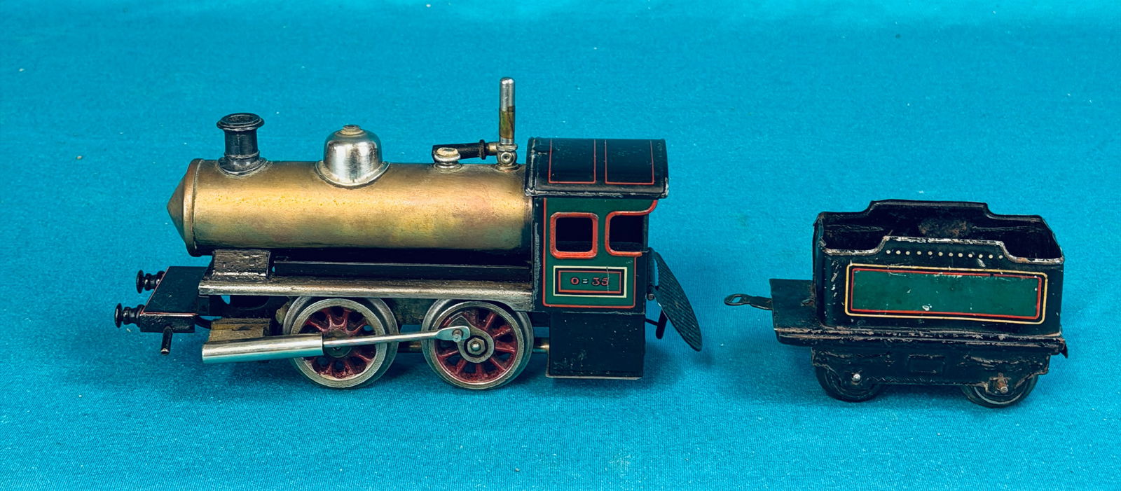 Antique Gebruder Bing Live Steam Locomotive & Tender 0=35 (1 of 5)