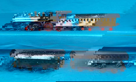 Antique Eugene Beggs Live Steam Locomotive & Cars