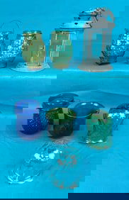 Lot Vintage Glass Christmas Candle Lamps