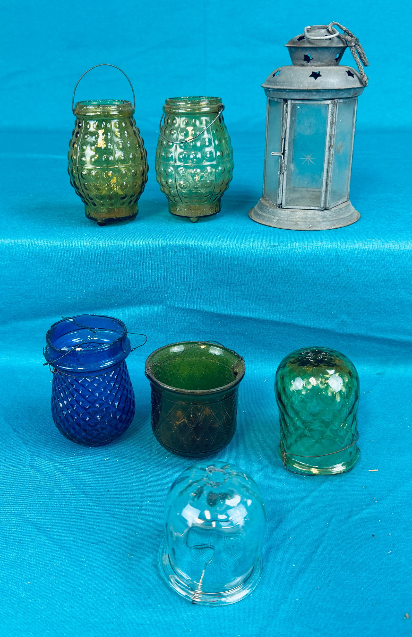 Lot Vintage Glass Christmas Candle Lamps (1 of 3)