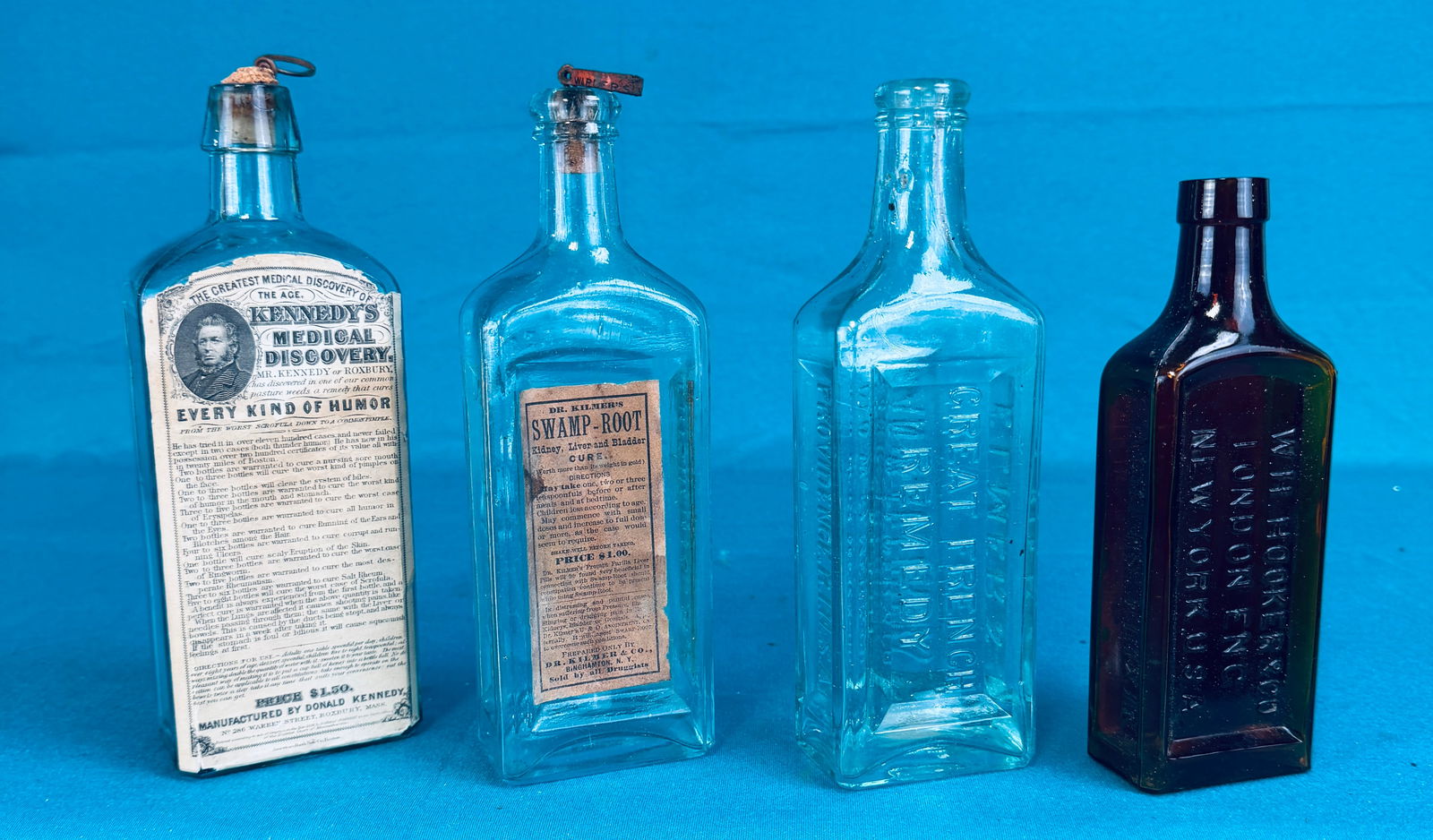 Lot 4 19th C Medicine Bottles w Labels (1 of 9)