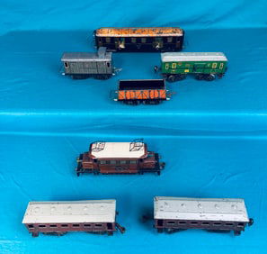 Lot Vintage French Toy Trains