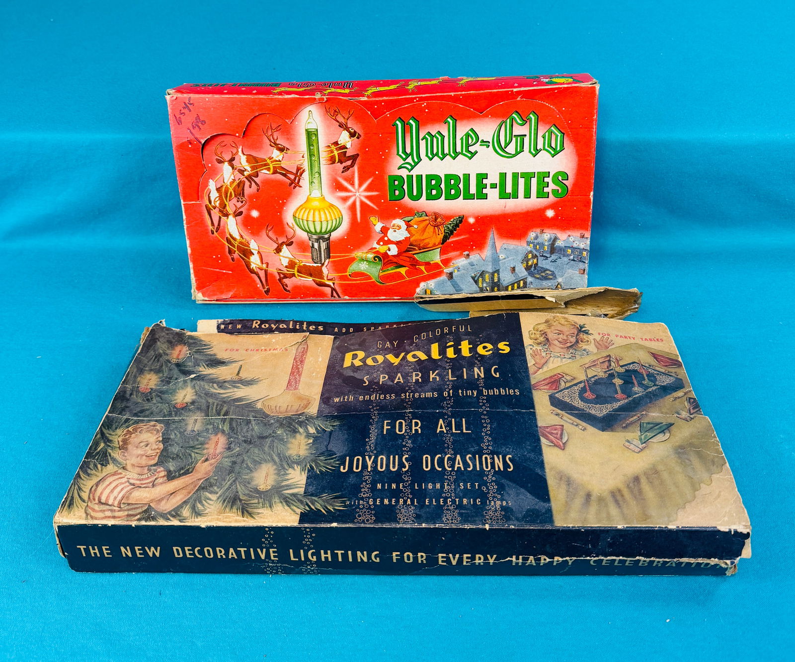 Two Boxes Vintage Christmas Bubble Lights (1 of 4)