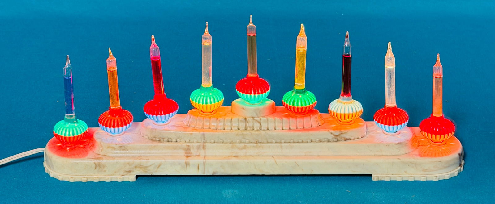 Vtg Marbleized Plastic Royal Bubbling Candelite (1 of 5)