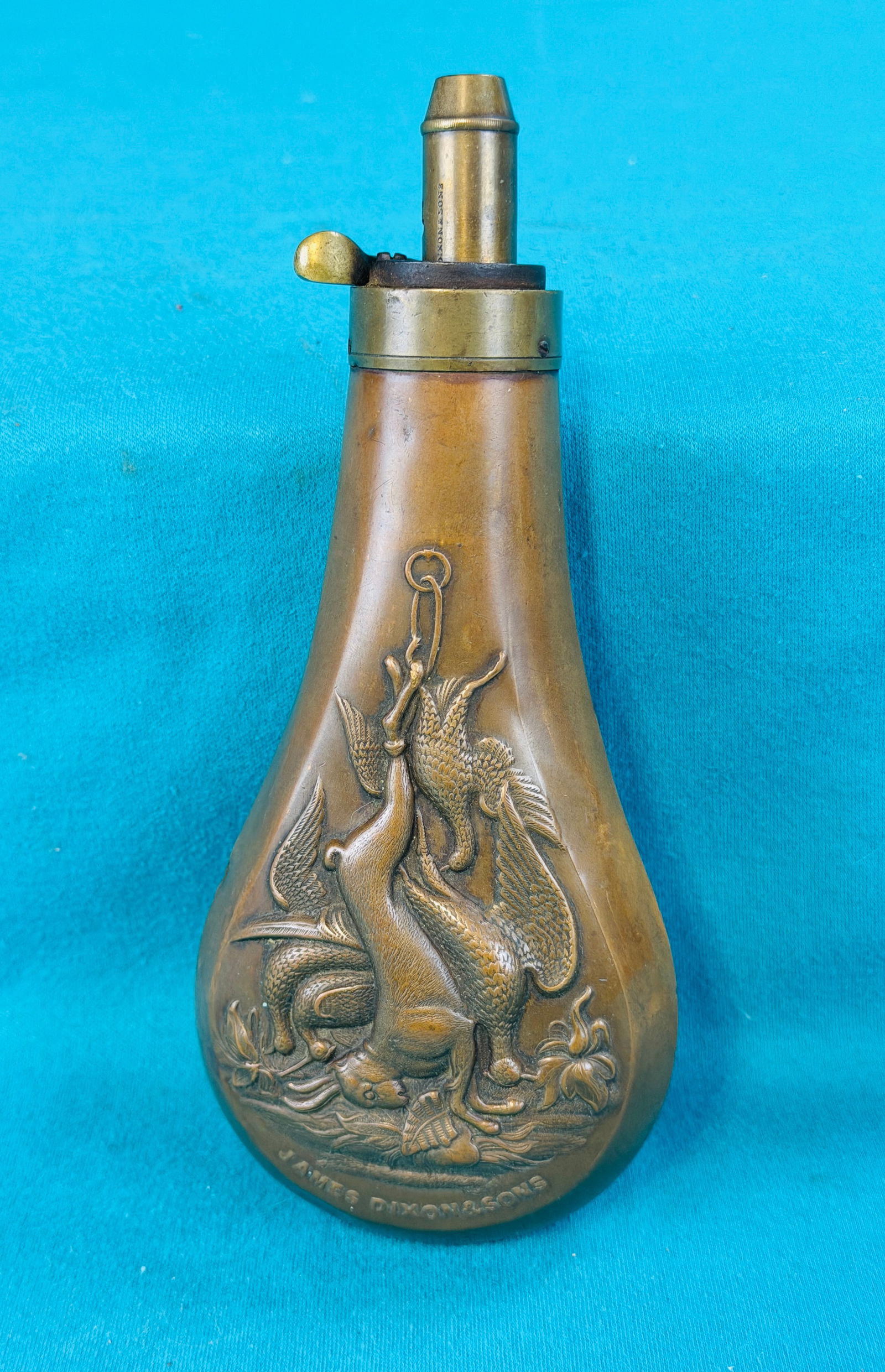 Embossed James Dixon & Sons Powder Flask (1 of 4)