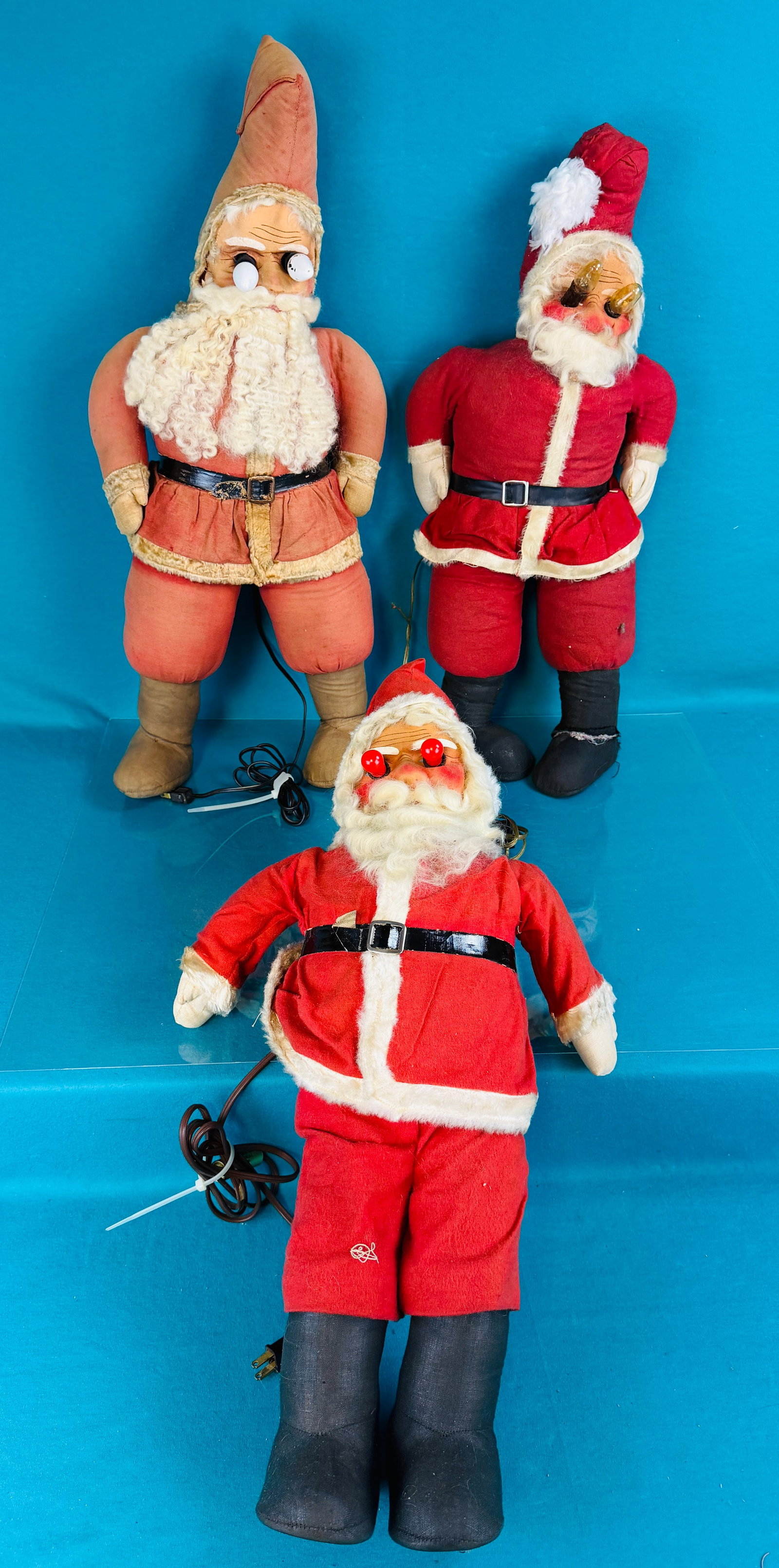 3 Scary Santa Claus Dolls w Electric Light Eyes (1 of 4)