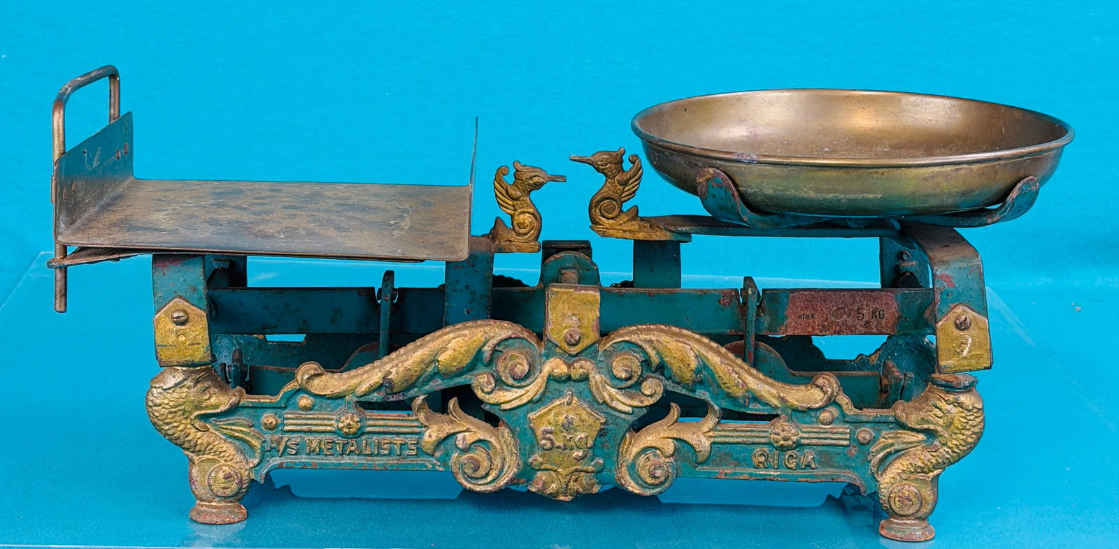 Antique Ornate Cast Iron & Brass Balance (1 of 4)