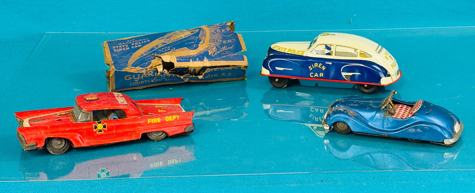 Vintage Toy Lot including State Police Siren Car (1 of 3)