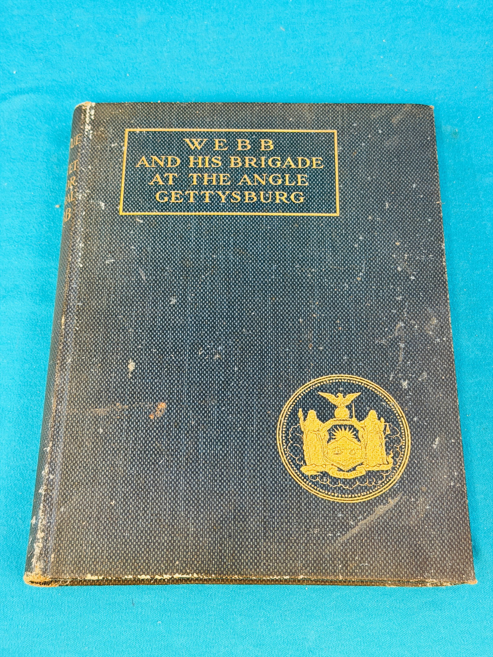 Book: Webb & His Brigade At The Angle Gettysburg: 1916 Book titled Webb And His Brigade At The Angle Gettysburg published by the J. B. Lyon Company Albany. Some wear as shown and lacks blank flyleaf. In house shipping available on this lot.